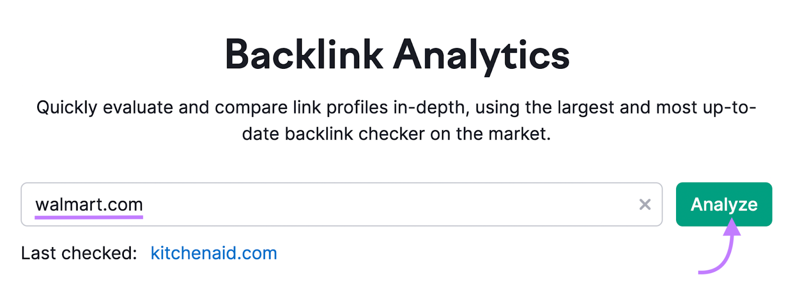 "walmart.com" entered into Backlinks search bar